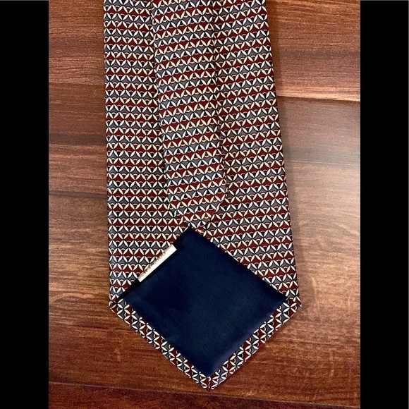 RENE CHAGAL 100% Silk Geometric Print Foulard Handmade Necktie - Picture 5 of 10